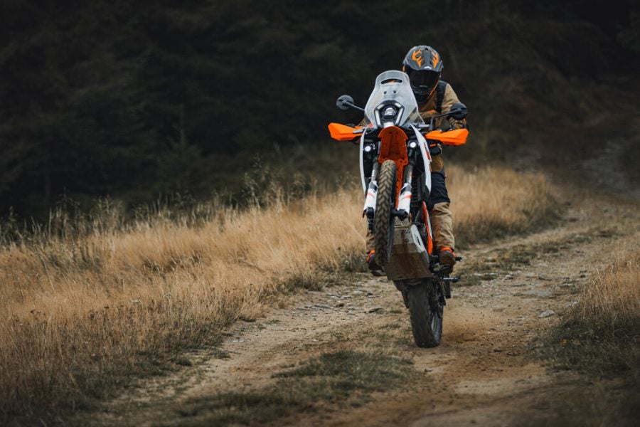 The new 390 isn't really more powerful than the old model, but the R version has been set up for much more aggressive off-roading. Photo: KTM